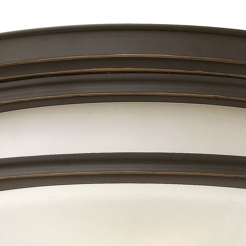 Hadley Two-Light Flush Mount Ceiling Light, Incandescent, White, Oil Rubbed Bronze