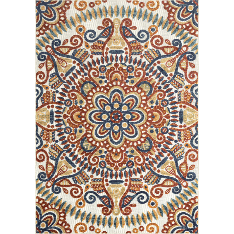 Tapis contemporain à motif multicolore Inso, Rectangle 4 pi x 6 pi