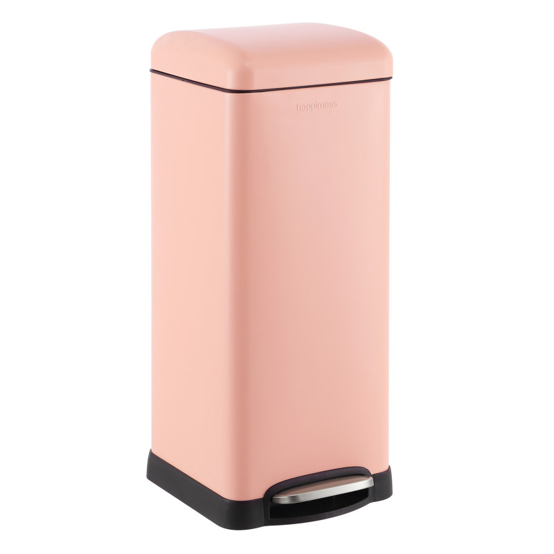 Poubelle à pédale Betty Retro Steel, Flamant rose, 8 gallons