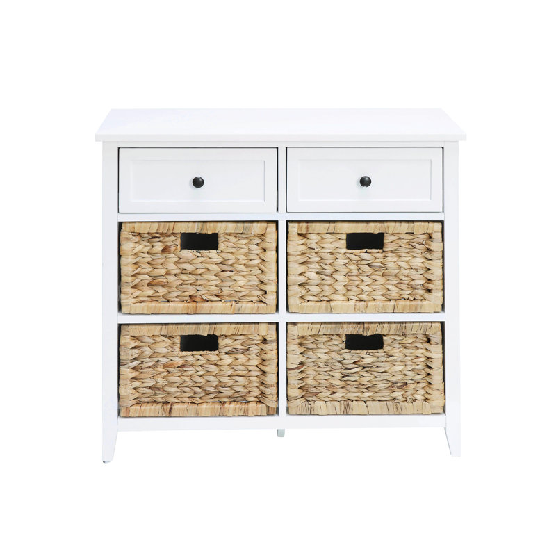White Console - 6 Drawers For A Neat And Tidy Room Cabinet In Crisp Modern Bedroom, White