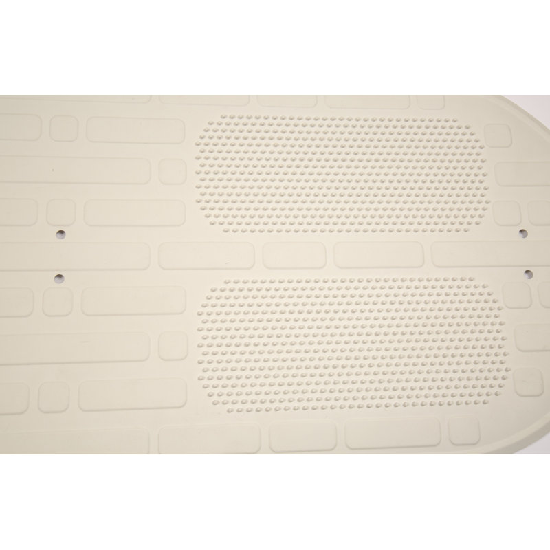 Luxury Cream Bath Mat with Foot Scrubber for Inside Bath (69x39cm)