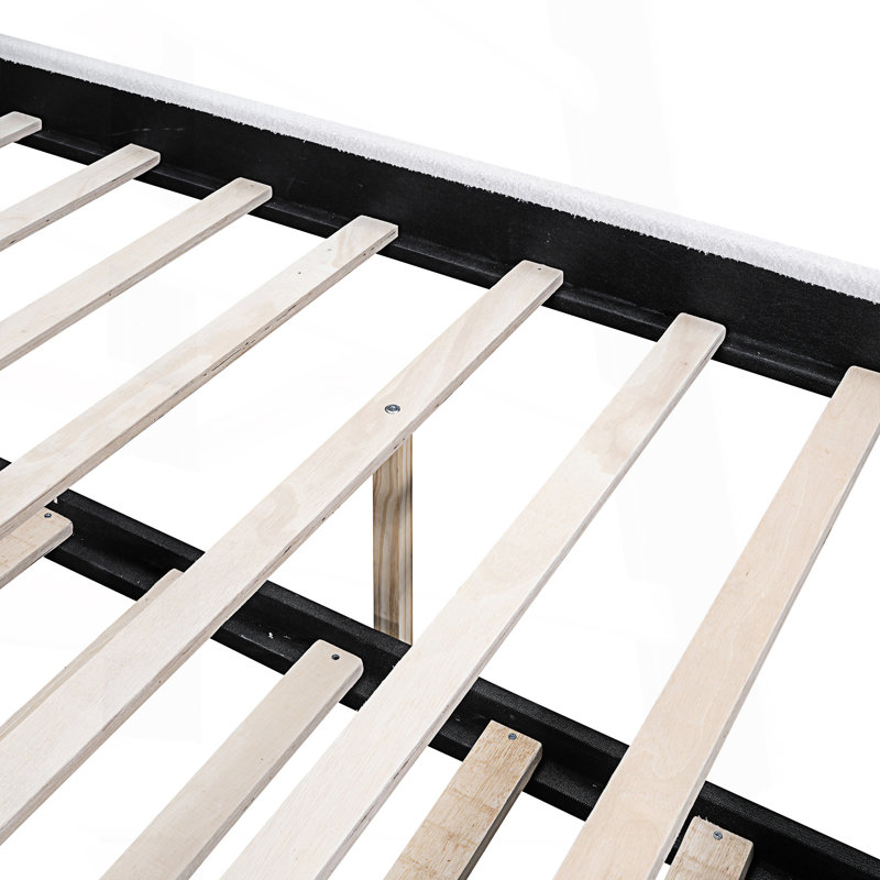 Lit plateforme double avec lit gigogne