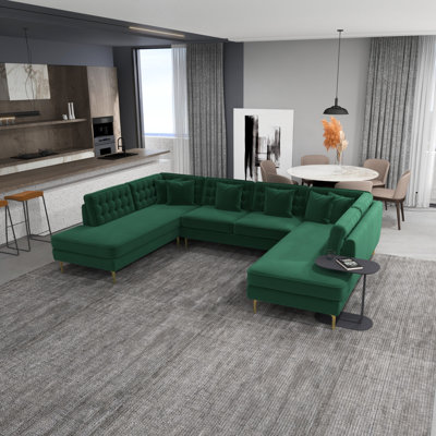 Tyne Velvet U-Shaped Sectional Symmetrical