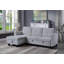 Canapé-lit modulaire réversible en velours gris clair de 82,5 po avec méridienne Nova-71675719