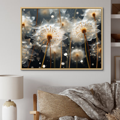 " White Teal Dandelion Symphony I "