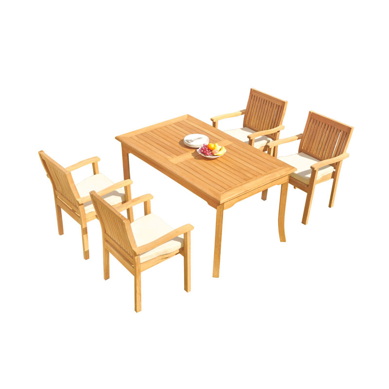 Ensemble repas 5 pièces teck Mashburn
