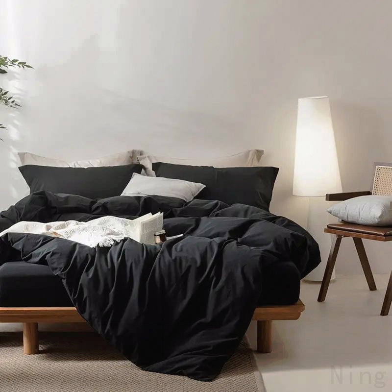 Simply Clean Solid Duvet cover Black King