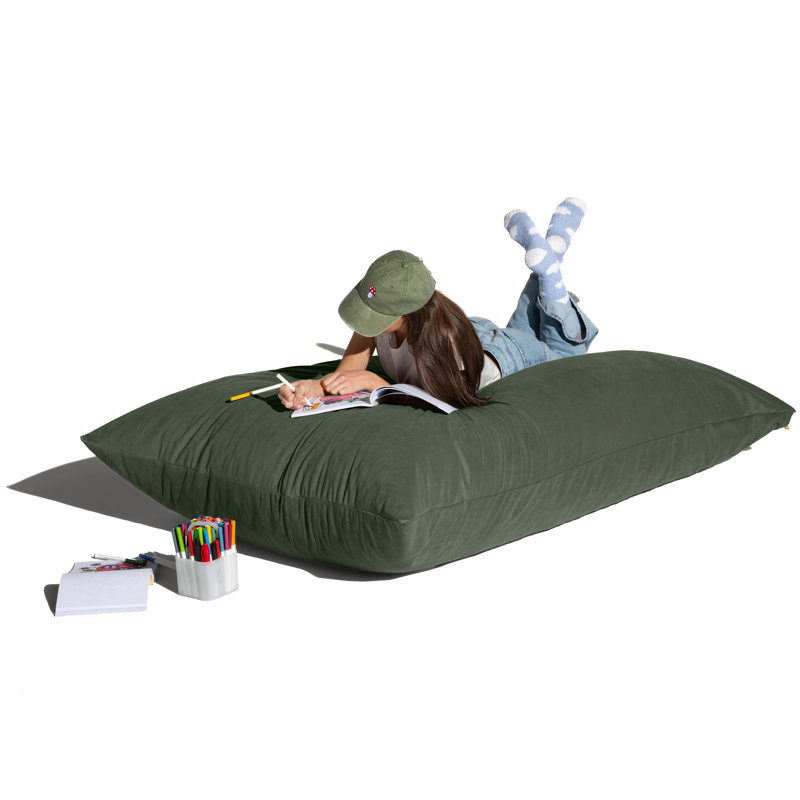 Méridienne avec coussin Wood, Velours vert