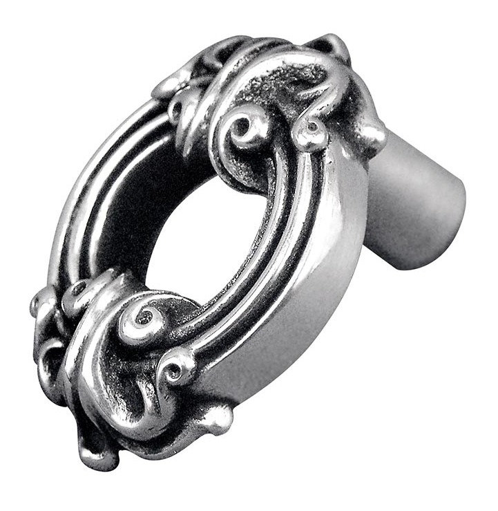 Sforza Knob, 1.75" H x 1.25" W x 1.125" D, Antique Silver
