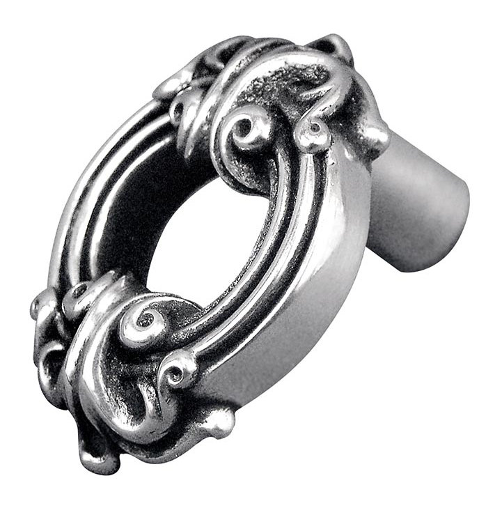 Sforza Novelty Knob, Antique Silver, 1.75" H x 1.25" W x 1.125" D