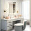 32,55 po Miroir de salle de bain à DEL X 40,15, 5 minutes, 3 couleurs à intensité variable, Cri90 +, fonction mémoire, meuble-lavabo mural Hd