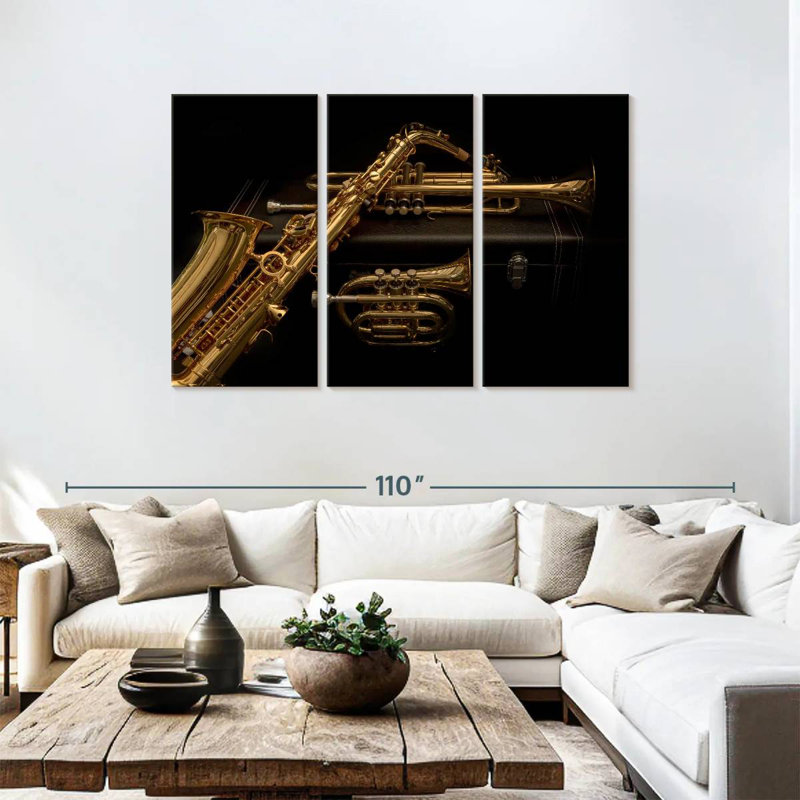 Abarca Wind Instruments, 48" H x 74" W