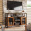 Meuble télé pour téléviseur de 55 po ou moins avec tablettes ouvertes Laly, meuble de divertissement industriel l 50,4 po avec armoires de rangement et tablettes réglables, console multimédia moderne avec cadre en métal pour le salon et la chambre à coucher-234172506