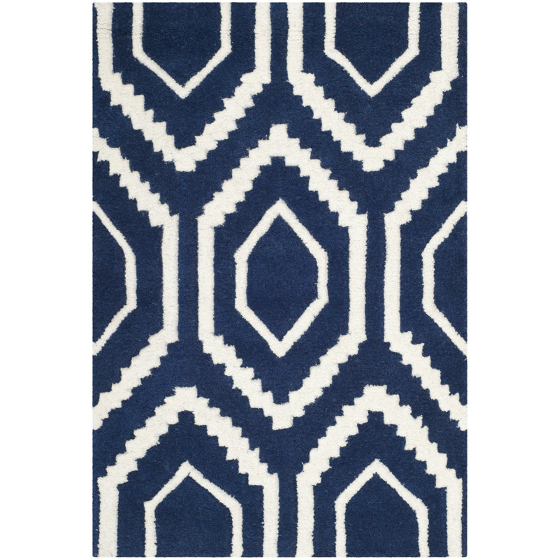 Deedie Hand Tufted Wool Geometric Rug, Rectangle 3' x 5'