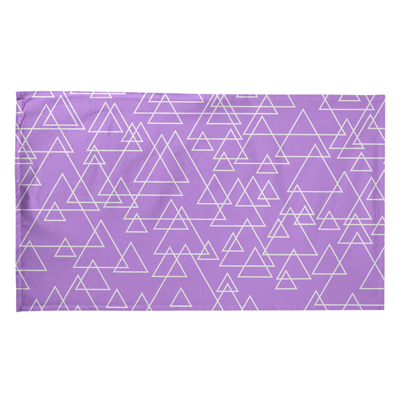 Serviette de thé en triangles de dispersion, Polyester sergé, Mauve