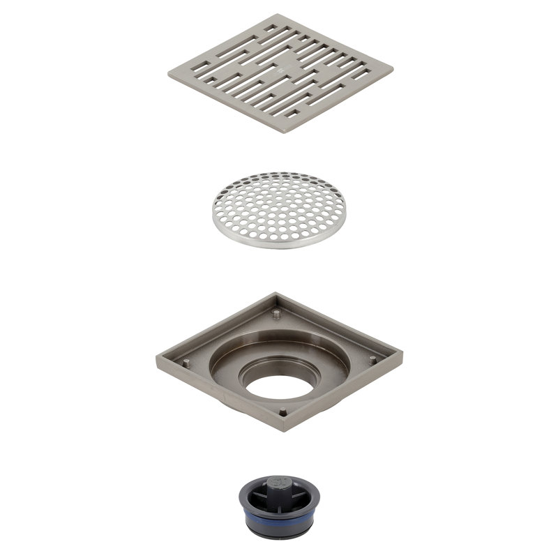 Drain de douche à grille Watercourse, Nickel brossé