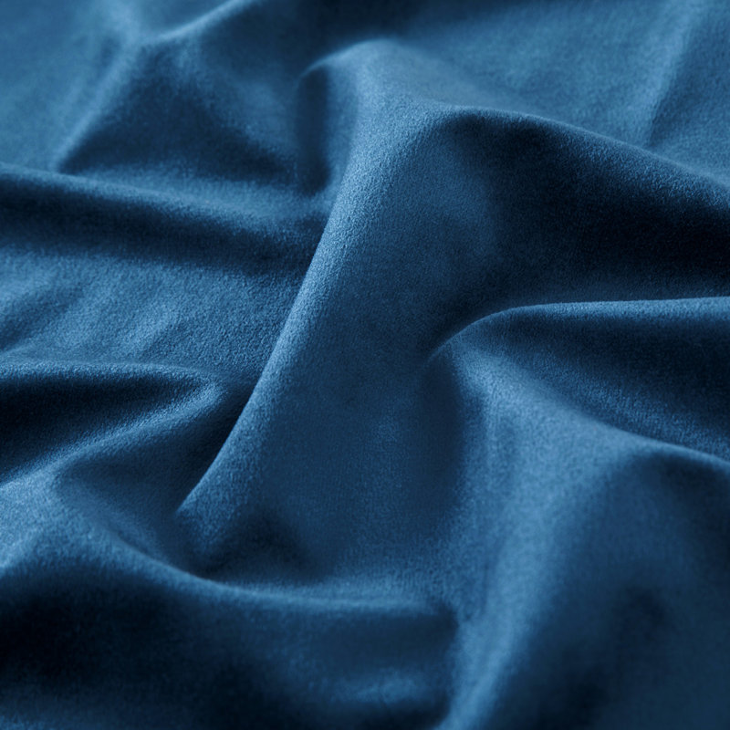 Safia 100% Crushed Velvet Eyelet Sheer Window Curtains, Blue Navy, 228 W x 228 D cm