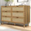 Commode à 6 tiroirs l 46,7 po Atyia, commode double en rotin pour chambre à coucher, commode à tiroirs moderne-1416577450