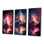 «Glorious Magenta Lake Sunset with Lightening», 3 pièces sur toile