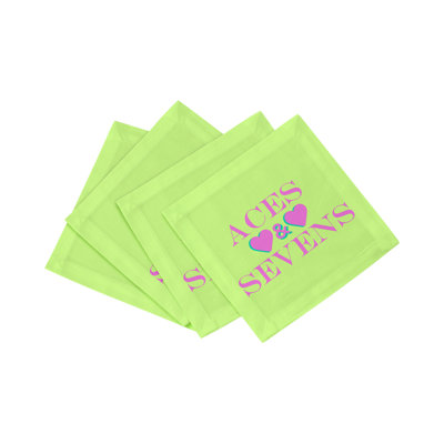 Serviettes de table en satin de coton Aces And Sevens Canasta