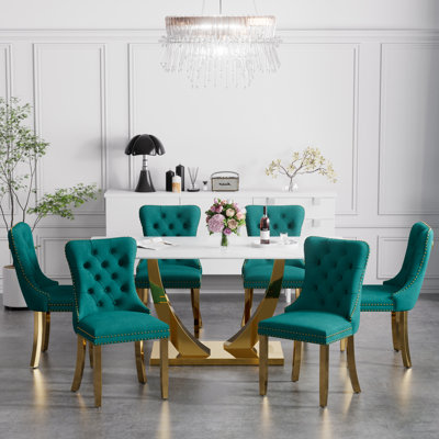 Hoppus 6 - Person Pedestal Base Dining Set