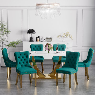 Hoppus 6 - Person Pedestal Dining Set
