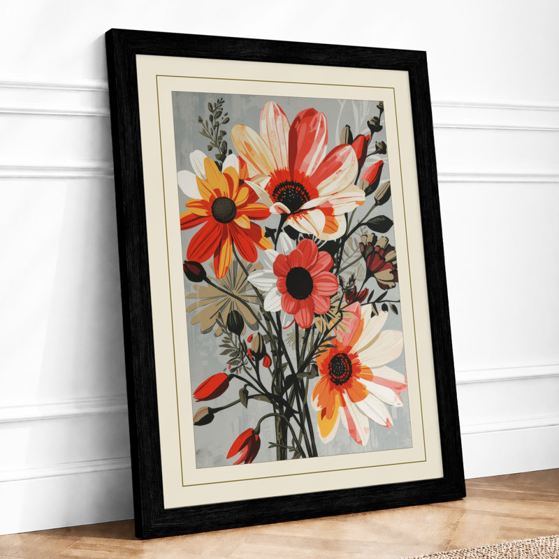 Gathered Posy Botanical - Framed Print, Black, A4 - 29.7 x 21.0 cm