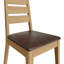 Daris Dining Chairs - Pair of 2. Ladder Back. Brown Faux Leather Padded Seat.