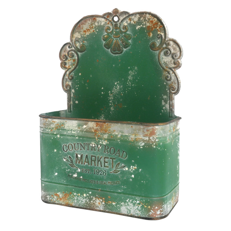 Handmade Metal Wall Planter, Green