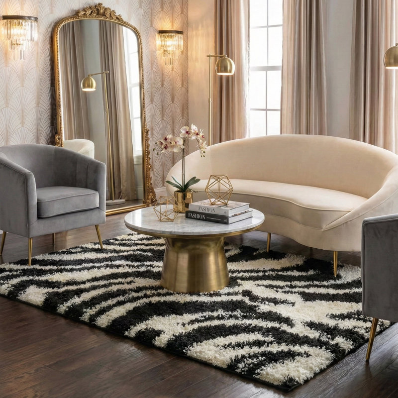 Dondre Animal Print Indoor Rug, Rectangle 3'11" x 5'3"