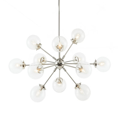 Lustre surdimensionné 12 lumières avec ampoules Globe