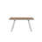 Jack Aluminum Outdoor Dining Table – Modern Patio Table with Rust-Free Frame, Polyresin Slatted Top for Water Drainage & Easy Assembly, White Powdered Coated Aluminum Frame & Teak Polyresin Top-1250006352
