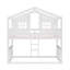Lit superposé simple au dessus d'un lit simple avec échelle, lit en bois-1282169413