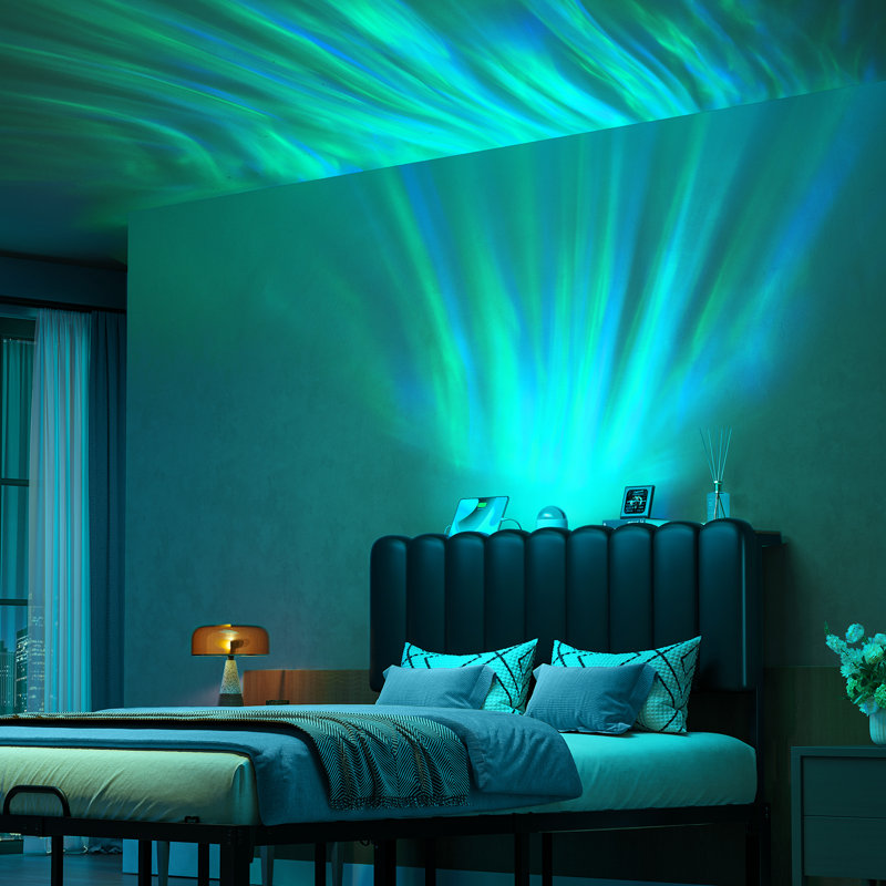 Tête de lit tapissier très grande en cuir de polyuréthane avec lumières DEL et rangement Aurora, Très grand, Noir