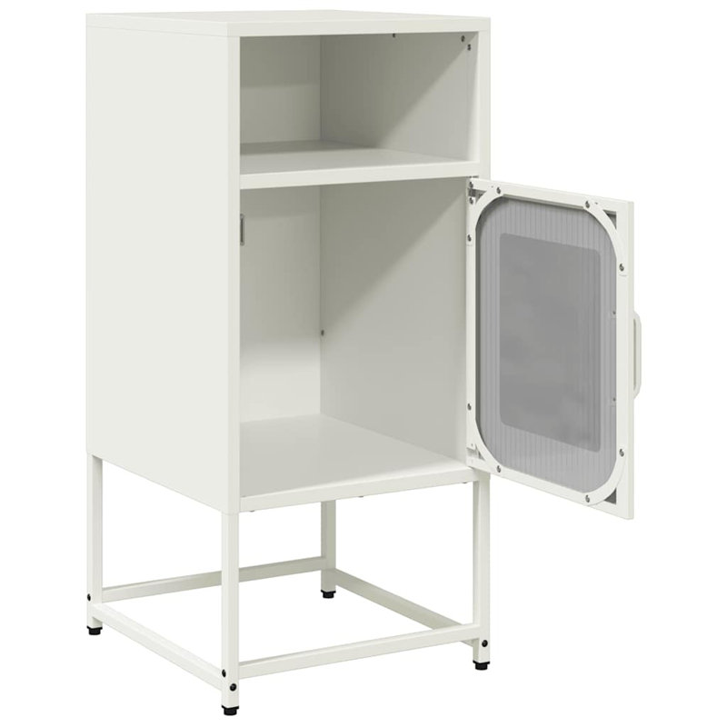 Beautrice 36cm W Steel Bedside Table, White