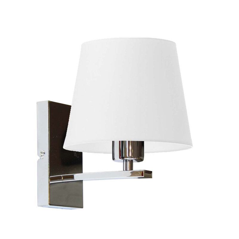 Asawir Steel Armed Sconce, White, Chrome