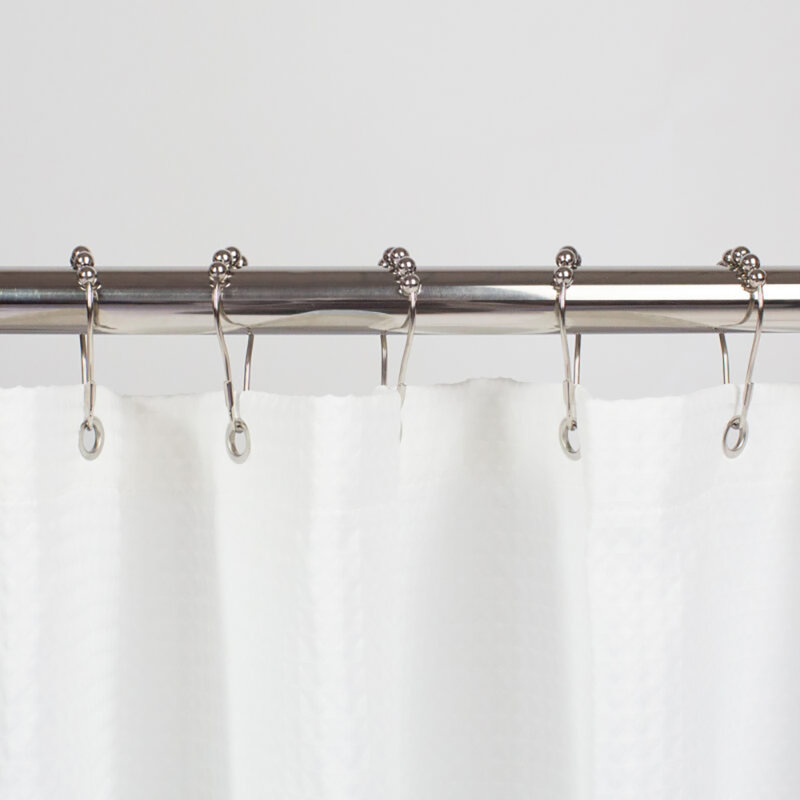 Tringle de douche courbée ajustable, chrome poli, Chrome poli