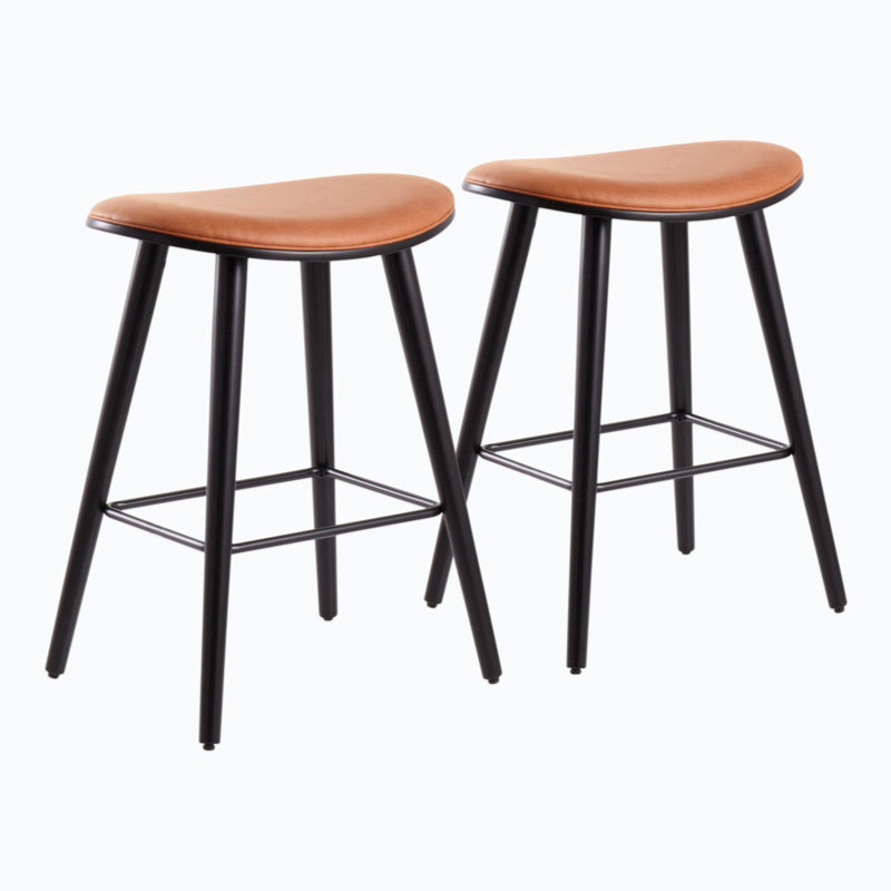 Tabouret de comptoir contemporain 26 po Saddle
