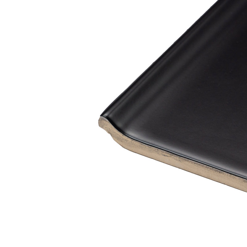 Carrelage noir mat en forme d'anse 6 "x 6" Shades