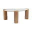 Sagebrook Home 42X18" Curved Coffee Table, White/Natural
