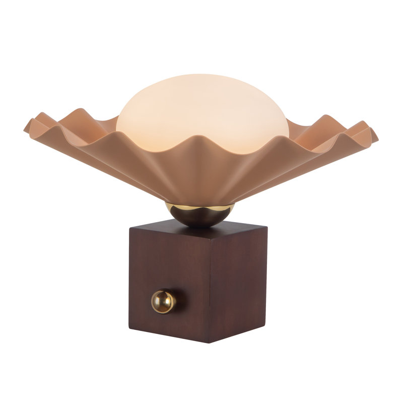 Furrow 9-in Red Table Lamp, Pink