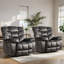 Fauteuil de massage moderne en microfibre 40,2 "avec chauffage et USB (ensemble de 2)-773017899