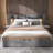 Platform Bed Frame With Wide Headboard, Reading Lamp And Usb Port-1780799511