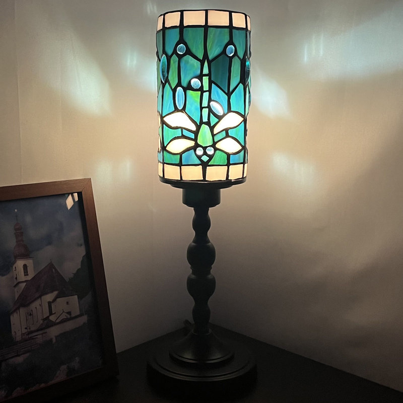 Petite lampe de table en verre coloré Tiffany