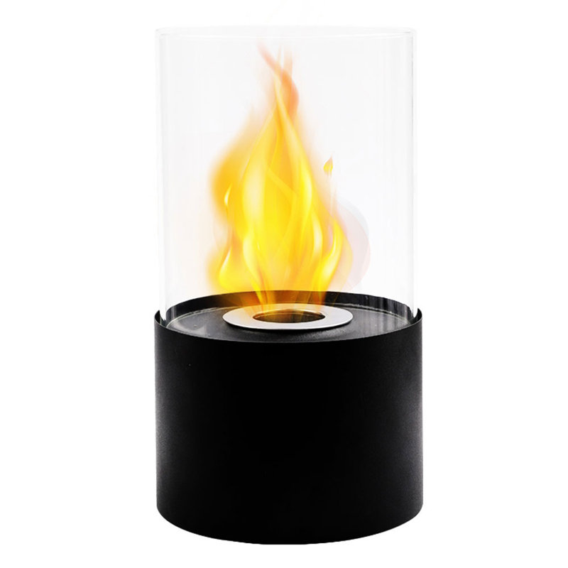 Belfry Heating Bio-Ethanol Outdoor Tabletop Fireplace with Flame Guard, 29cm H x 16.5cm W x 16.5cm D, Black