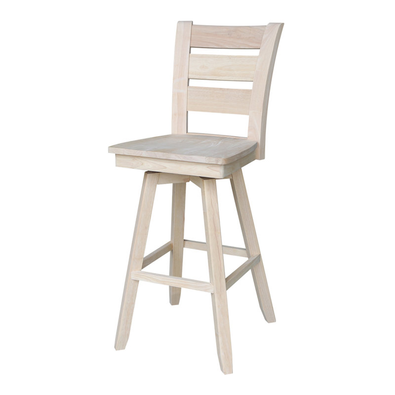 Kinnaird Swivel Solid Wood Counter Stool, Bar Stool (30" Seat Height)