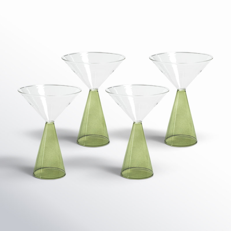 Verres à martini Monticello, ensemble de 4, Vert
