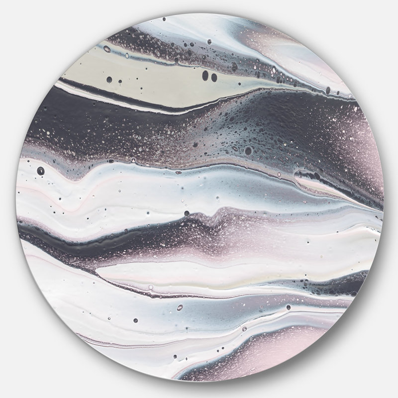 « circle marble ii », peinture sur cercle métallique, H 11 po x l 11 po
