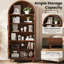 Grande armoire de rangement arquée 70 po avec portes en verre pour salon-516037591