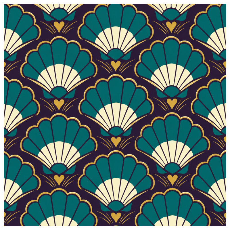 Tapisserie murale Art Deco, 50in H x60in W with 4 Grommets